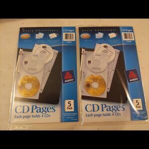 Avery 75263 CD Pages LOT of 2 -5 Pack DVD Organizer for 3-Ring Binder New Sealed